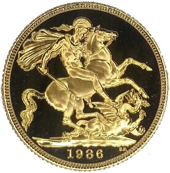 1986 Queen Elizabeth II Proof Sovereign by Raphael Maklouf - Presentation Case