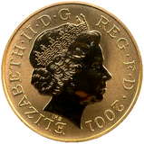 2001 Queen Elizabeth II Queen Victoria Era Gold Frosted Proof 5 Pound