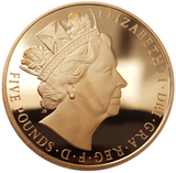 2015 Queen Elizabeth II The Longest Reigning Monarch + Gold Proof £5 Boxed / COA