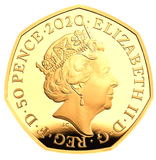 2020 Queen Elizabeth II 'Celebrating British Diversity' Gold Proof 50P - 950 issue Limit.
