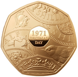 2021 50th Anniv of Decimal Day Gold Proof 50p Coin PIEDFORT - Issue Limit 200