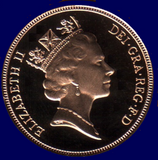 1987 Queen Elizabeth II Proof Gold Half Sovereign + Capsulated / Case COA