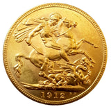 1912-M King George V Gold Sovereign (Melbourne)