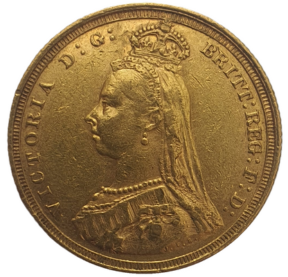 1887-S Queen Victoria Jubilee Head Gold Sovereign - DISH S2 - Extremely Rare