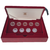 Royal Mint Luxury Velvet Case with Screw Type Capsules for 9 Sovereign