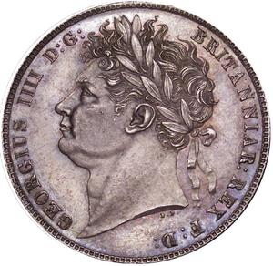 1820 King George IV first laureate head Halfcrown - Superb Toning / AUNC