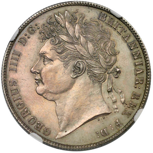 1821 King George IV first laureate head Halfcrown - SUPERB TONED