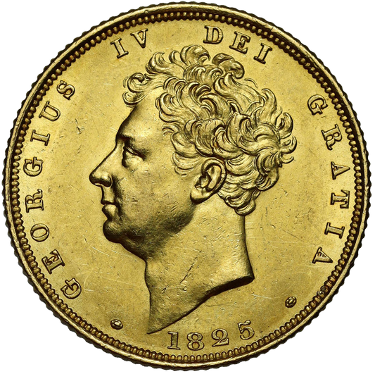 1825 George IV Bare Head Gold Full Sovereign - NGC AU-58