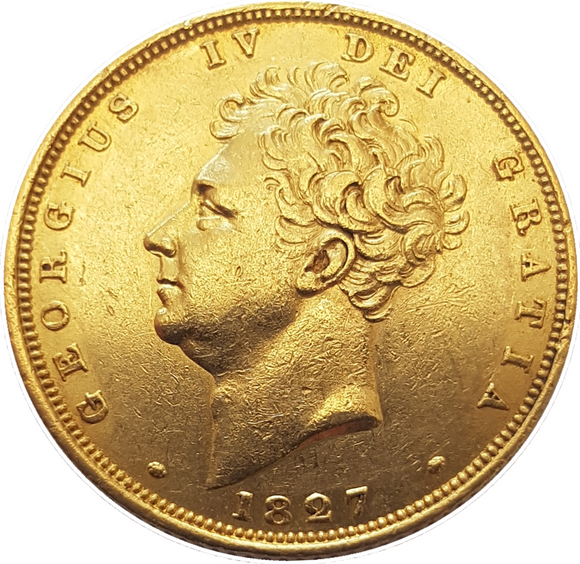 1827 George IIII Bare Head Gold Full Sovereign - MINT LUSTRE