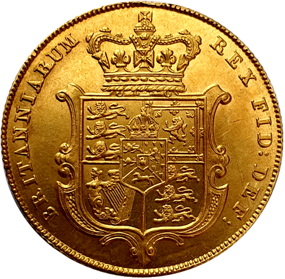 1827 George IIII Bare Head Gold Full Sovereign CHOICE - UNC