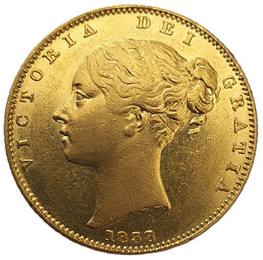 1838 Queen Victoria Shield Reverse Sovereign - SUPERB EXAMPLE