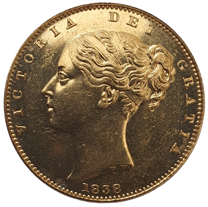 1838 Queen Victoria Shield Reverse Sovereign AUNC / STUNNING