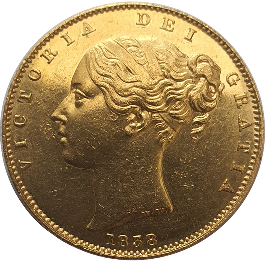 1838 Queen Victoria Shield Reverse Sovereign