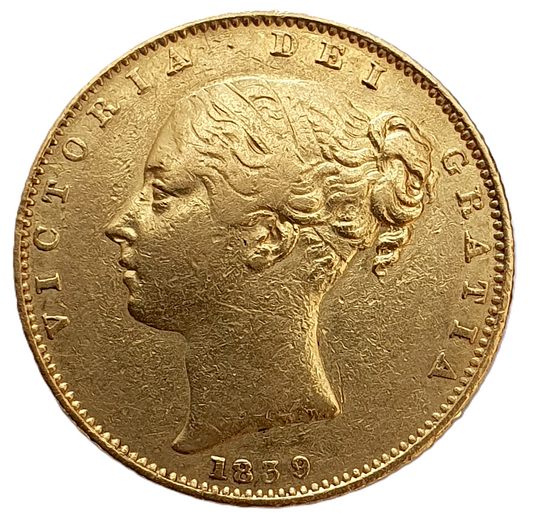 1839 Queen Victoria Shield Reverse Sovereign - VERY RARE