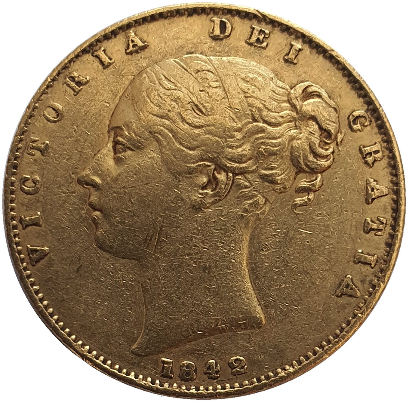 1842 Queen Victoria Shield Reverse Sovereign