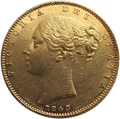 1843 Queen Victoria Shield Reverse Sovereign