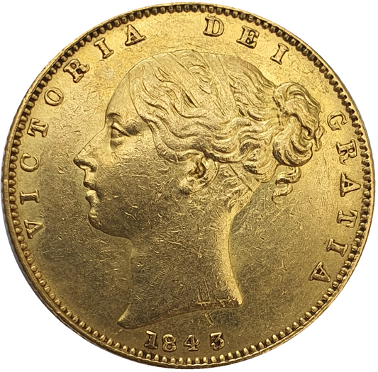 1843 Queen Victoria Shield Reverse Sovereign
