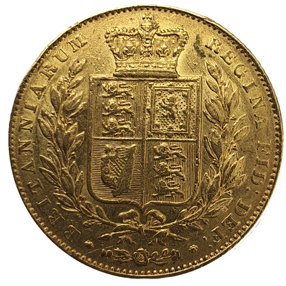 1843 Queen Victoria Shield Reverse Sovereign