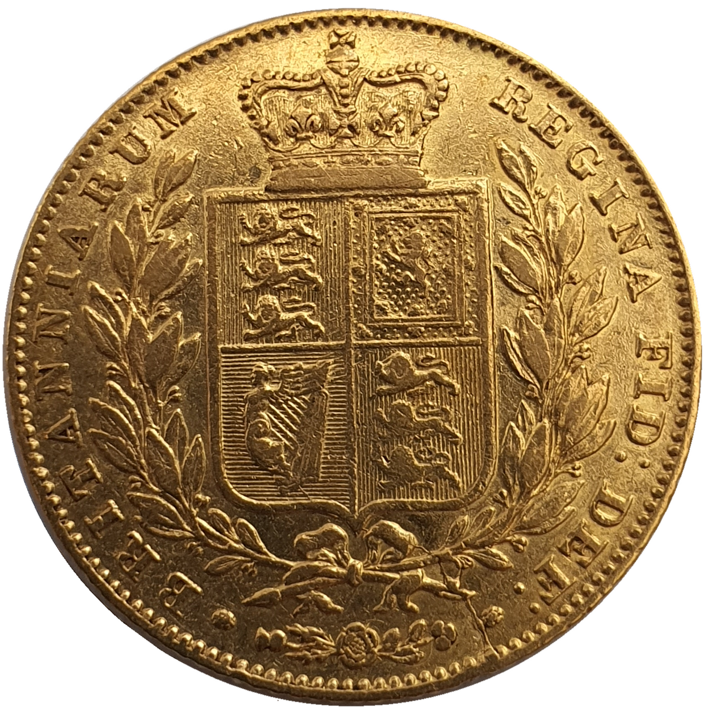 1843 Queen Victoria Shield Reverse Sovereign