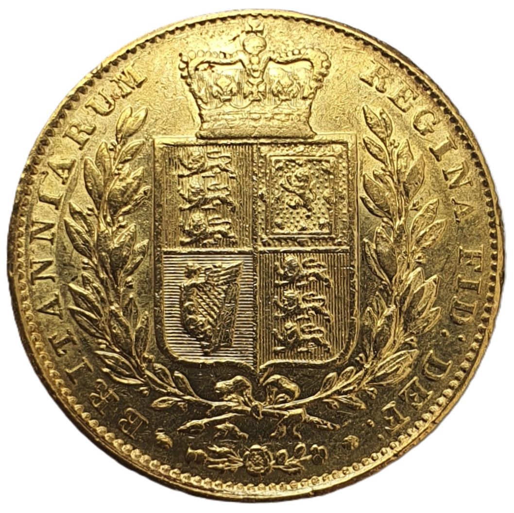 1843 Queen Victoria Shield Reverse Sovereign