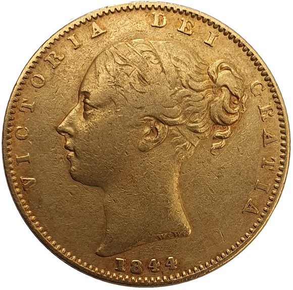 1844 Queen Victoria Shield Reverse Sovereign