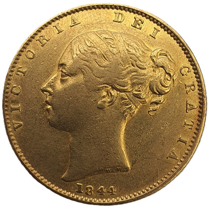 1844 Queen Victoria Shield Reverse Sovereign