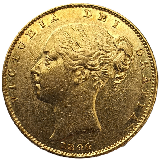 1844 Queen Victoria Shield Reverse Sovereign