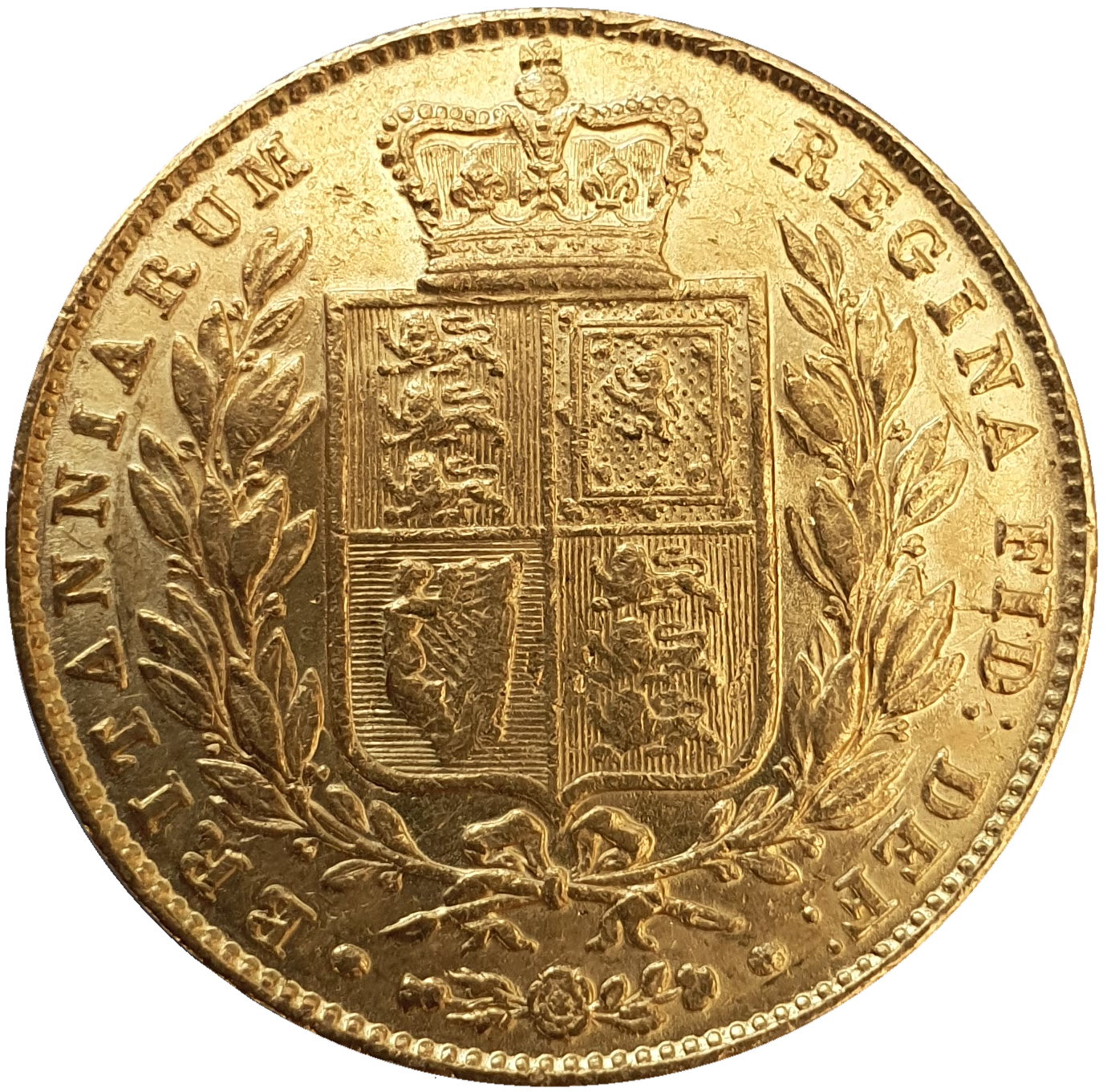 1844 Queen Victoria Shield Reverse Sovereign - wide date