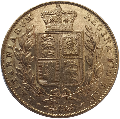 1844 Queen Victoria Shield Reverse Sovereign - wide date