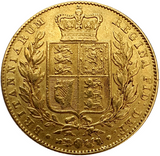 1844 Queen Victoria Shield Reverse Sovereign - Scarce Small '44' in date