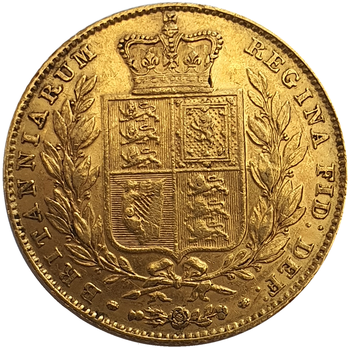 1845 Queen Victoria Shield Reverse Sovereign