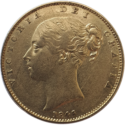 1846 Queen Victoria Shield Reverse Sovereign