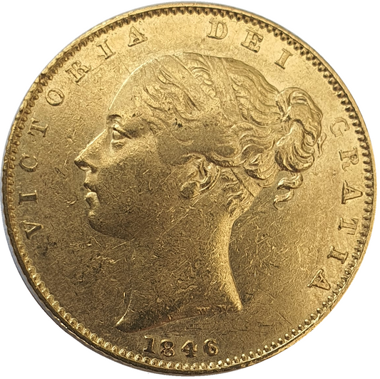 1846 Queen Victoria Shield Reverse Sovereign