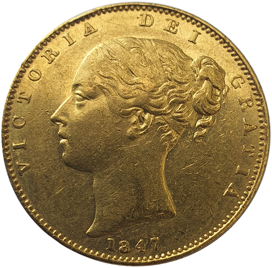 1847 Queen Victoria Shield Reverse Sovereign