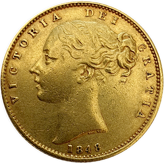 1848 Queen Victoria Shield Reverse Sovereign