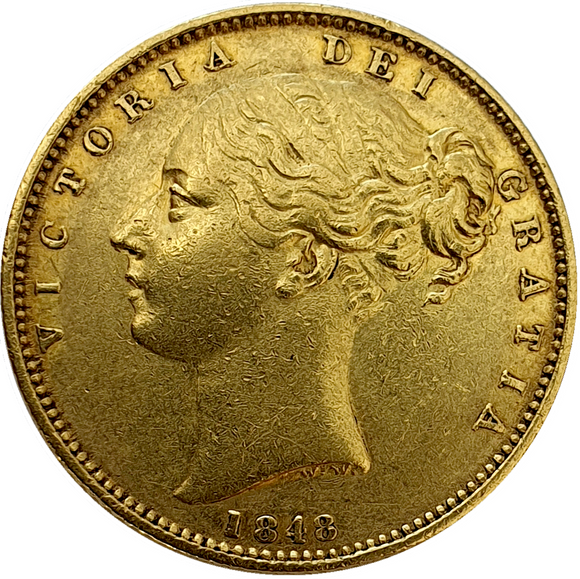 1848 Queen Victoria Shield Reverse Sovereign