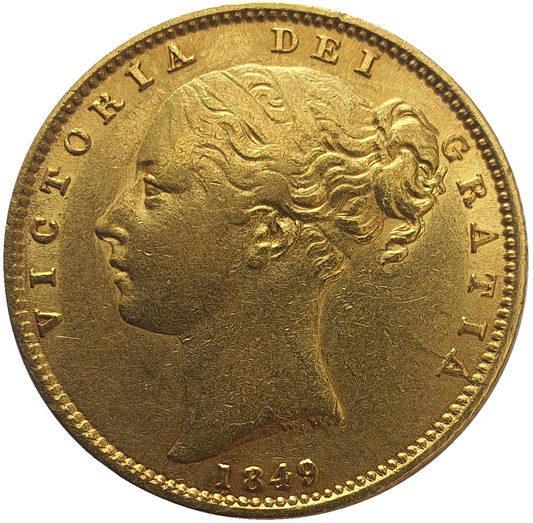 1849 Queen Victoria Shield Reverse Sovereign