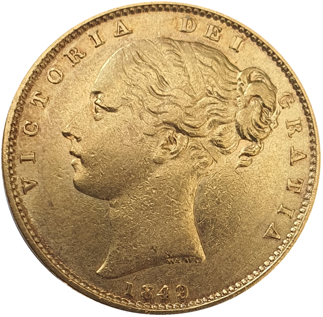 1849 Queen Victoria Shield Reverse Sovereign