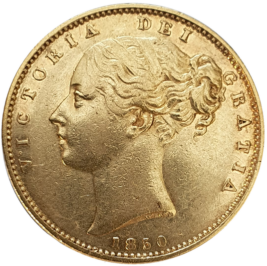 1850 Queen Victoria Shield Reverse Sovereign