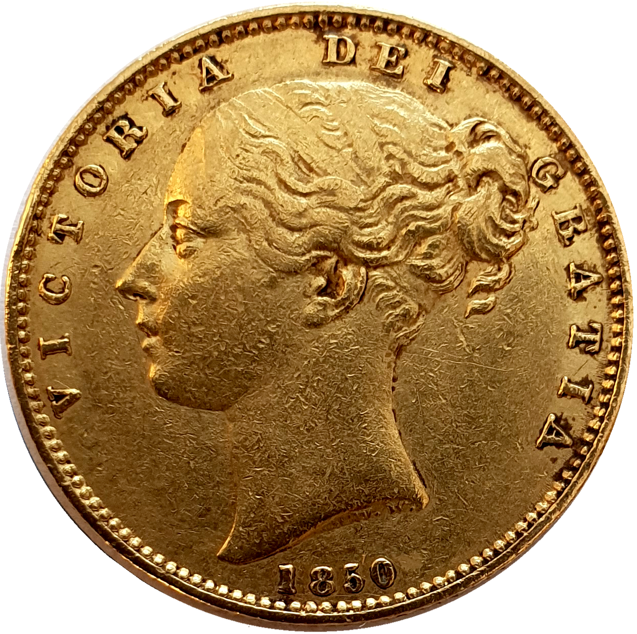 1850 Queen Victoria Shield Reverse Sovereign