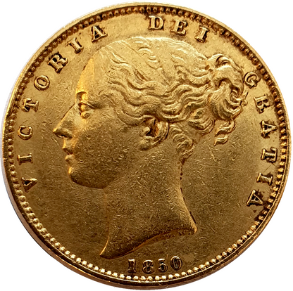 1850 Queen Victoria Shield Reverse Sovereign