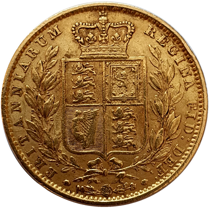 1850 Queen Victoria Shield Reverse Sovereign