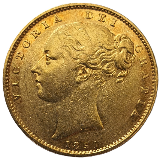 1851 Queen Victoria Shield Reverse Sovereign