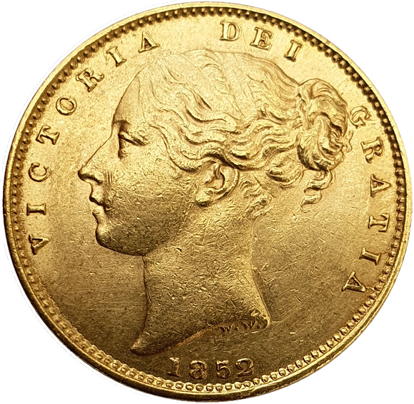 1852 Queen Victoria Shield Reverse Sovereign