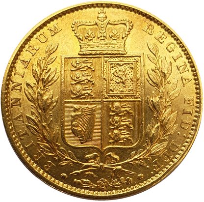 1852 Queen Victoria Shield Reverse Sovereign