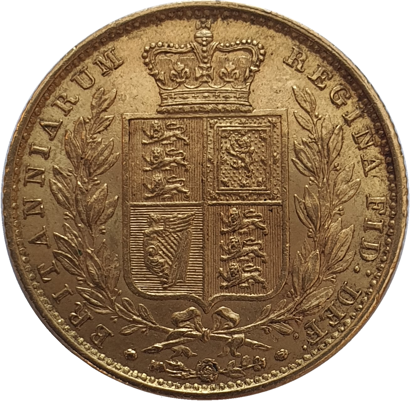 1852 Queen Victoria Shield Reverse Sovereign