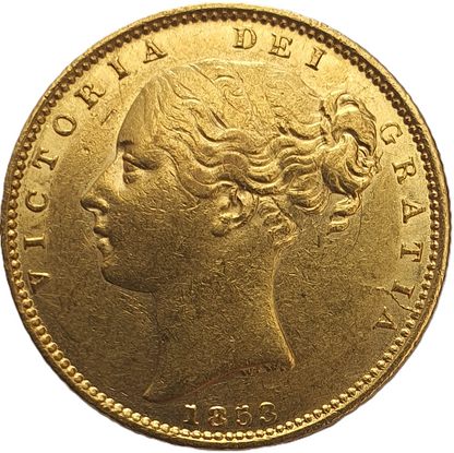1853 Queen Victoria Shield Reverse Sovereign