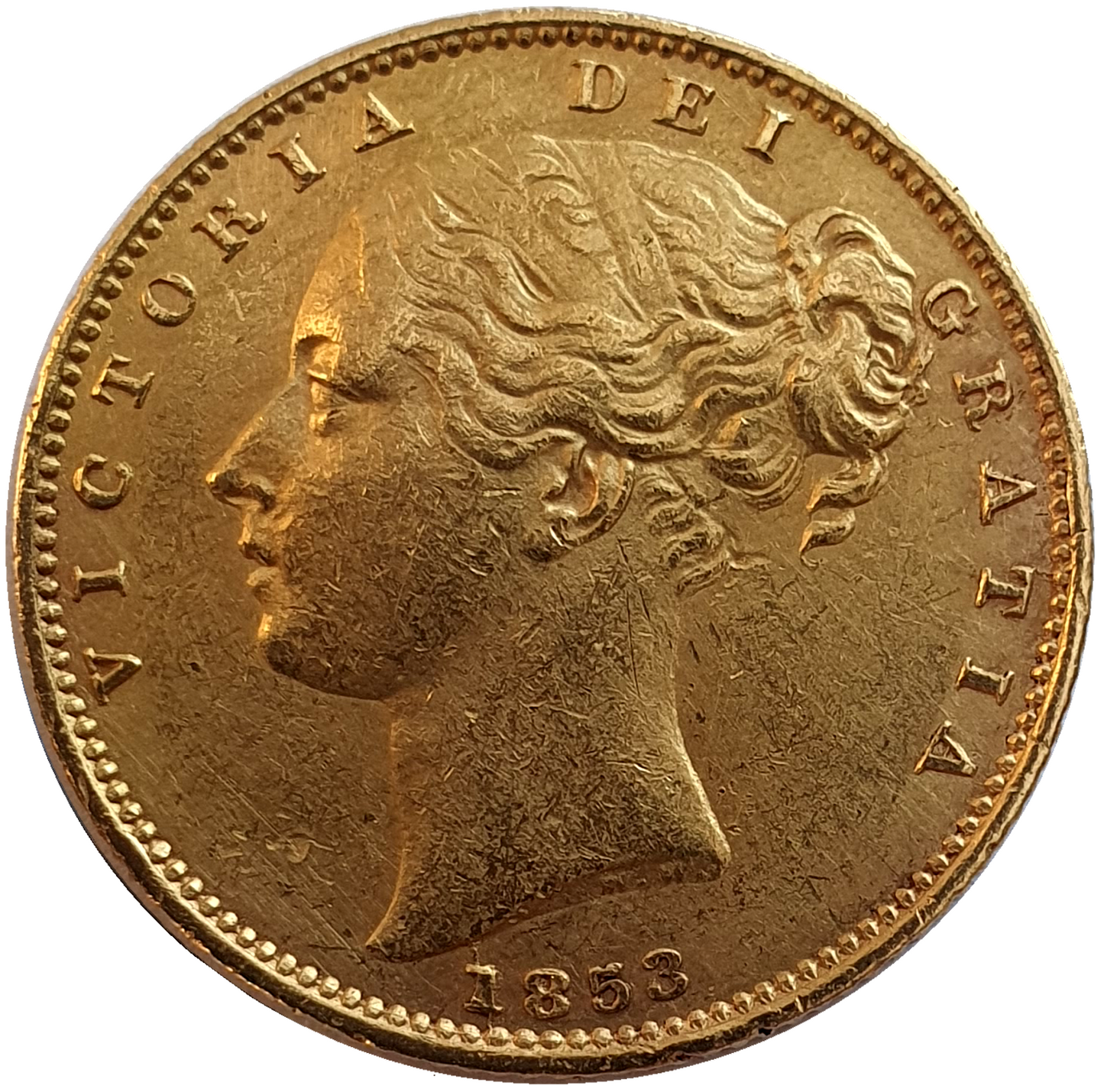 1853 Queen Victoria Shield Reverse Sovereign