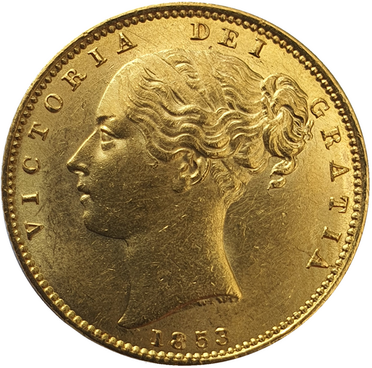 1853 Queen Victoria Shield Reverse Sovereign