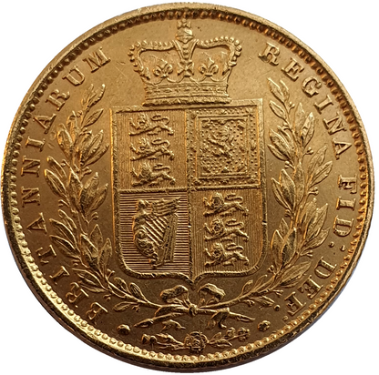 1853 Queen Victoria Shield Reverse Sovereign